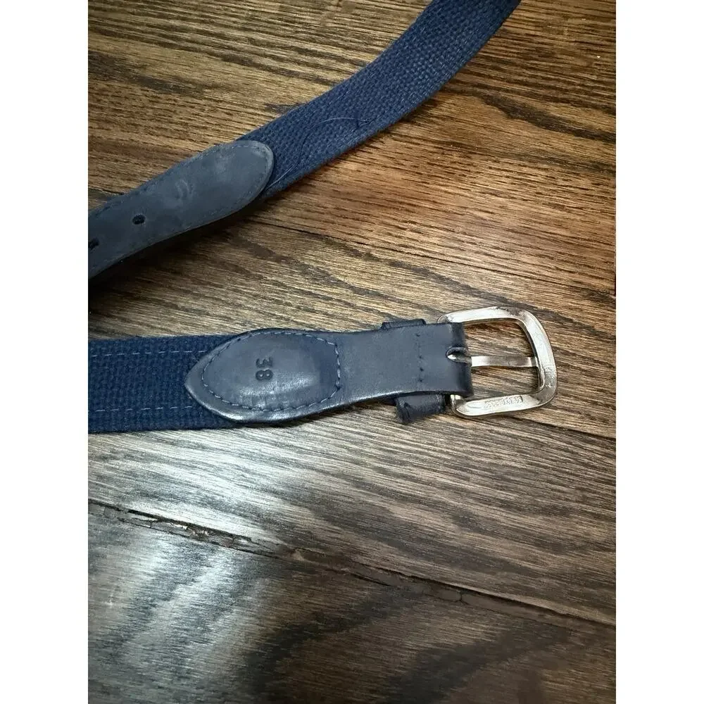 Zeppelin Navy Blue Nautical Flags Embroidered Belt Sz 38
